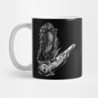 Crow and Koi fish Ink Painting Mug